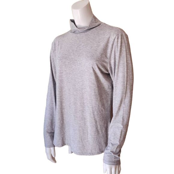 Nine West Gray Mock Neck Long Sleeve Top (L) - Picture 2 of 6